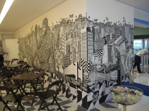 Mural do escritório do Google Brasil, em São Paulo (Foto: Amanda Demetrio)