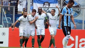 Hugo comemora gol do Juventude sobre o Grêmio pelo Gaúcho 
