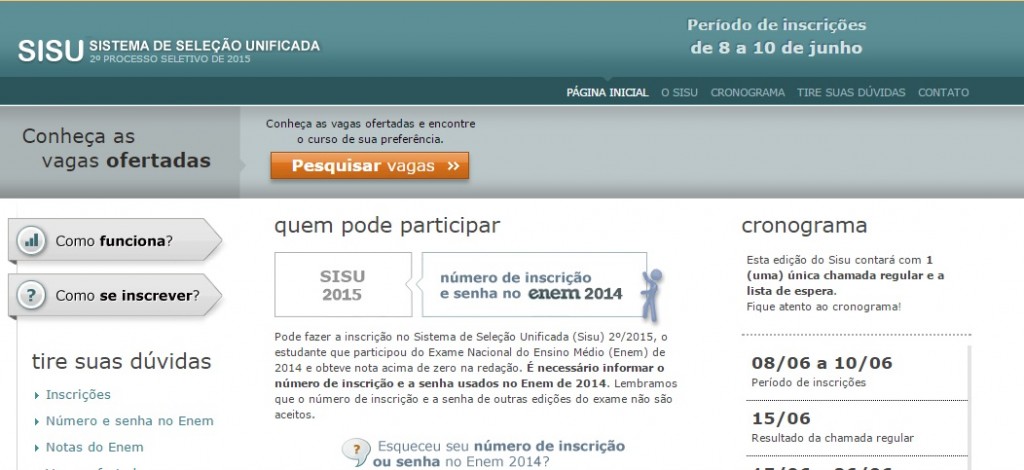 Vagas podem ser conferidas no site do Sisu (Foto: Reprodução)