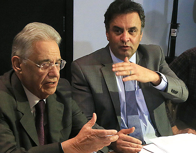 O ex­-presidente Fernando Henrique Cardoso e o senador Aécio Neves (MG)