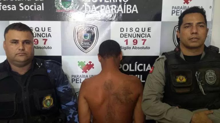 Ex-presidiário foi preso horas depois do crime (Foto: Divulgação/PMPB)