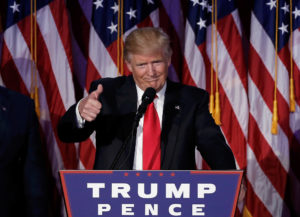 O presidente eleito Donald Trump fala após vitória (Foto: Mike Segar/Reuters)