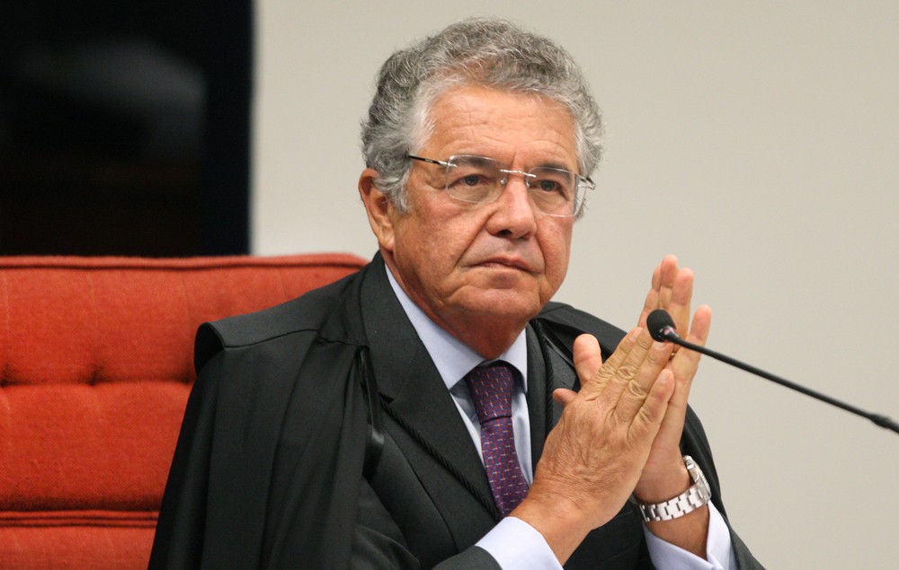 Marco Aurélio Mello, em sessão no Supremo Tribunal Federal no início de abril deste ano — Foto: Nelson Jr./SCO/STF